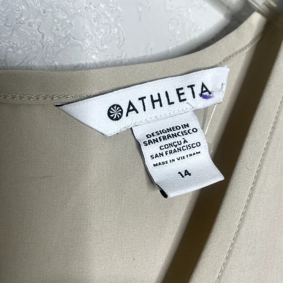 Athleta Brooklyn Utility Jumpsuit Abalone Size 14 Featherweight Stretch Romper - Picture 11 of 11